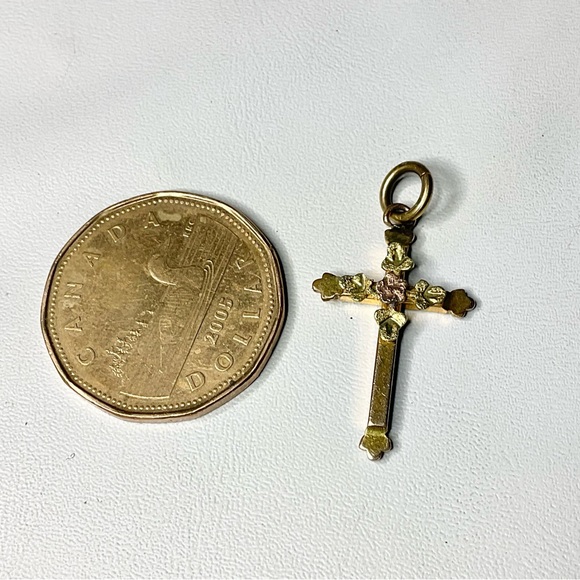 Vintage/Antique Cross Gold Filled HFB Fob or Pendant - Picture 2 of 5